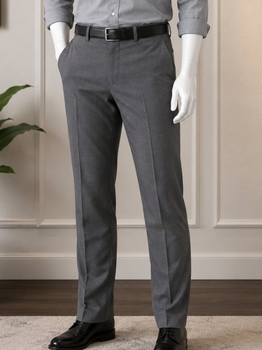 Men’s Retro Gray Slacks – 34x32 – Great Condition